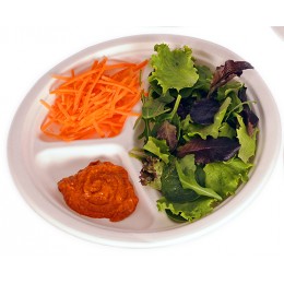 Plat compostable 26 cm 3 comp. pack 15 u