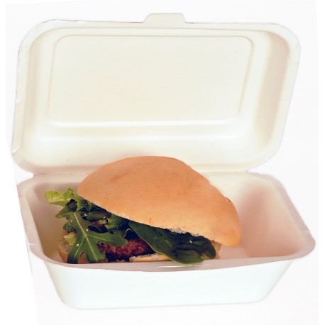 Capsa hamburguesa compostable 600ml pack 50u
