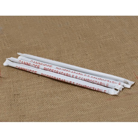 Canyes compostables flexibles negres funda paq. 200u